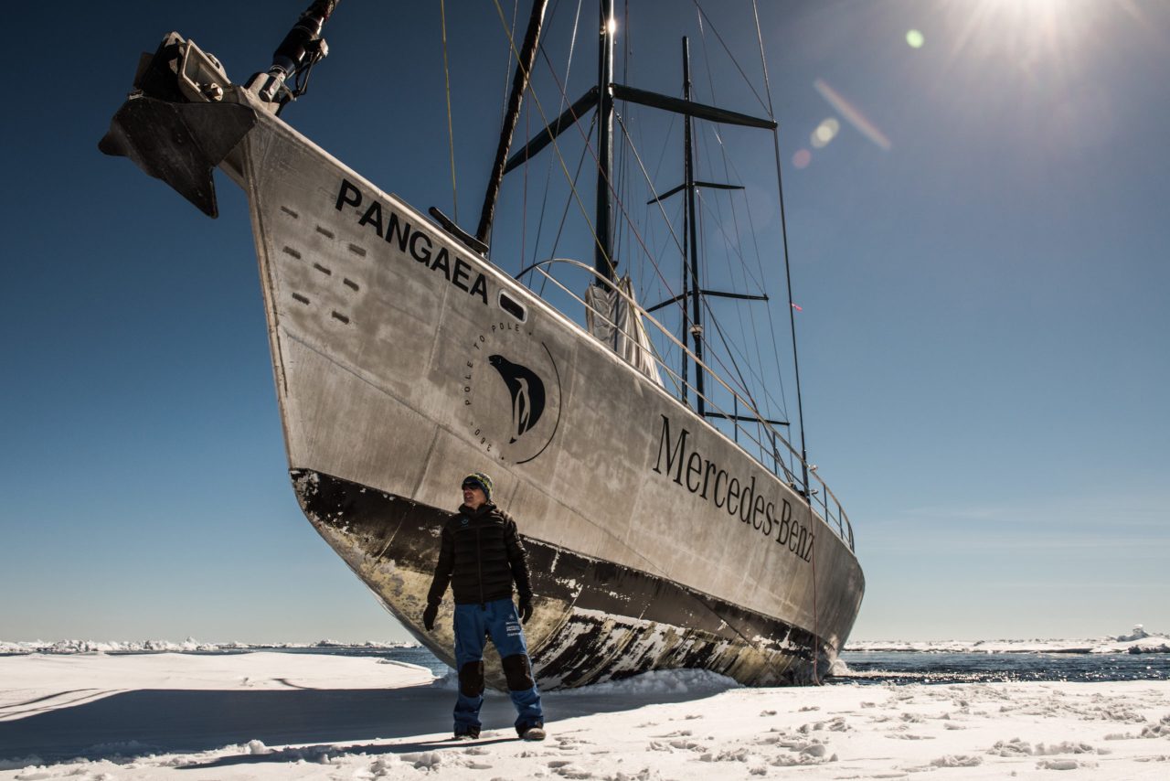 POLE2POLE expedition. Pangaea sailing in Antarctica