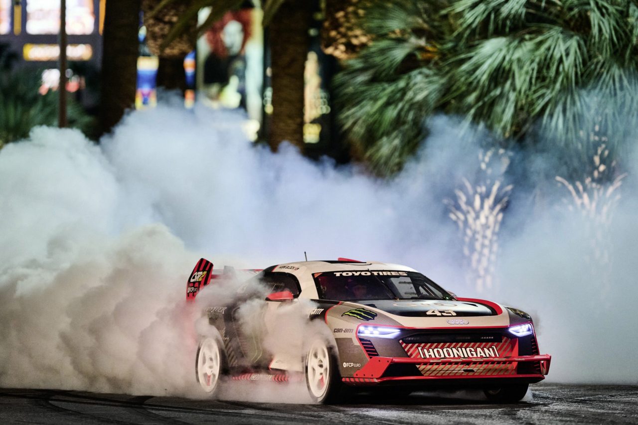Ken Block and the Audi S1 Hoonitron electrify Las Vegas